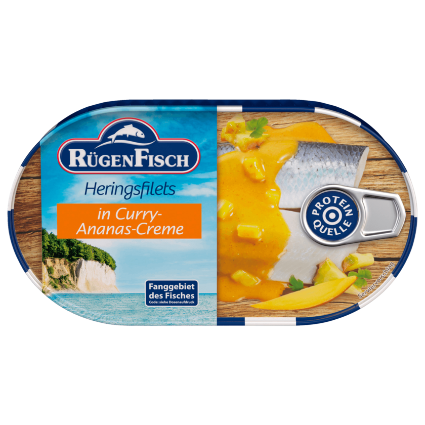 Rügenfisch Heringsfilets in Curry Ananas Creme 200g
